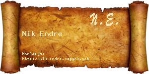 Nik Endre névjegykártya